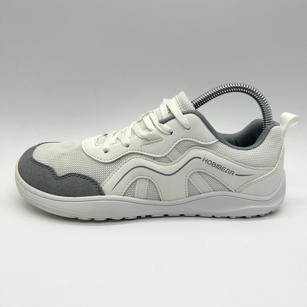 Hobibear Barefoot Sneakers Womens 7.5 White Gray Wide Toe Box Minimalist Shoes